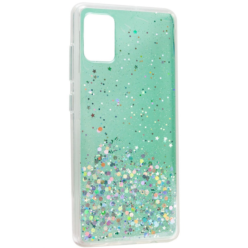 Чохол Star Glitter для Samsung Galaxy A72 (Прозорий / М'ятний)