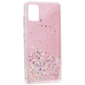 Чохол Star Glitter для Samsung Galaxy A72 (Прозорий / Світло-рожевий)