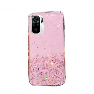 Чохол Star Glitter для Xiaomi Redmi Note 10 /Note 10s (Прозорий / Рожевий)