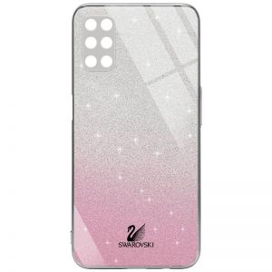Чохол скляний Swarovski Full Camera для Oppo A52 / A72 / A92 (Рожевий)