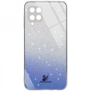 Чохол скляний Swarovski Full Camera для Samsung Galaxy A12 / M12 (Синій)