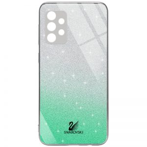 Чохол скляний Swarovski Full Camera для Samsung Galaxy A72 4G / A72 5G (Бірюзовий)