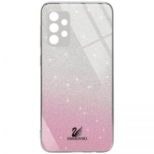 Чохол скляний Swarovski Full Camera для Samsung Galaxy A72 4G / A72 5G (Рожевий)