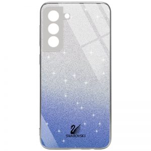 Чохол скляний Swarovski Full Camera для Samsung Galaxy S21+ (Синій)