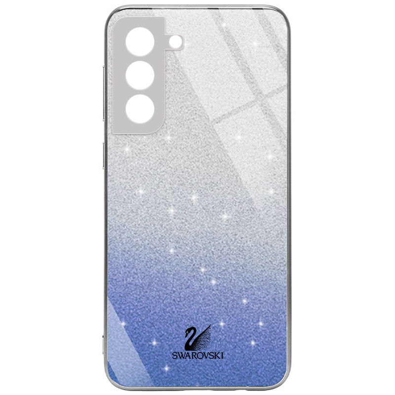 Чохол скляний Swarovski Full Camera для Samsung Galaxy S21+ (Синій)