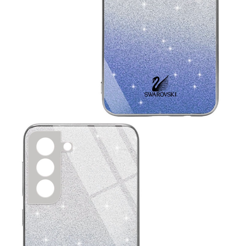 Чохол скляний Swarovski Full Camera для Samsung Galaxy S21+ (Синій) - Зображення 3
