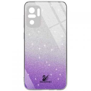 Чохол скляний Swarovski Full Camera для Xiaomi Redmi Note 10 / Note 10s (Фіолетовий)