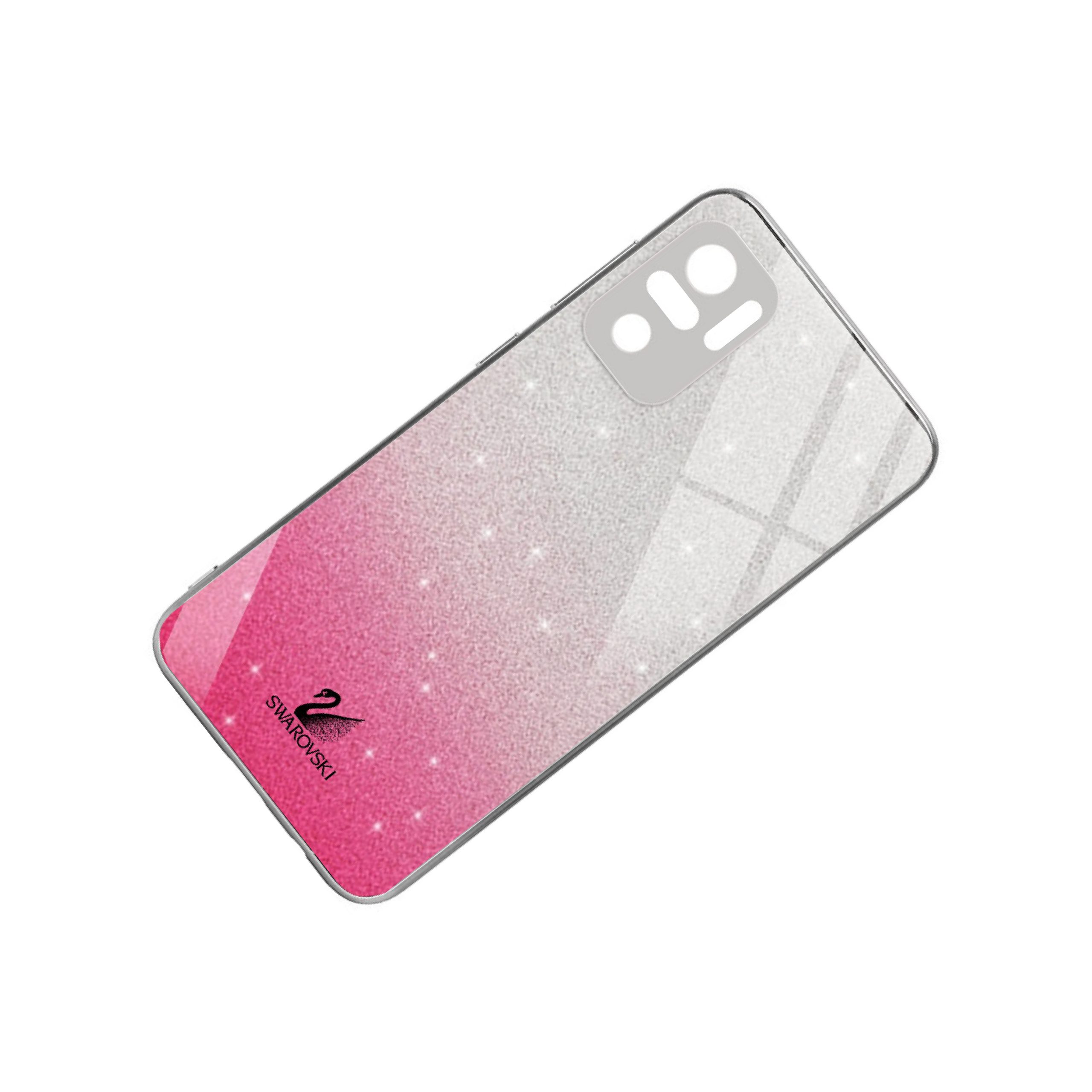 Чохол скляний Swarovski Full Camera для Xiaomi Redmi Note 10 / Note 10s (Малиновий) - Зображення 4