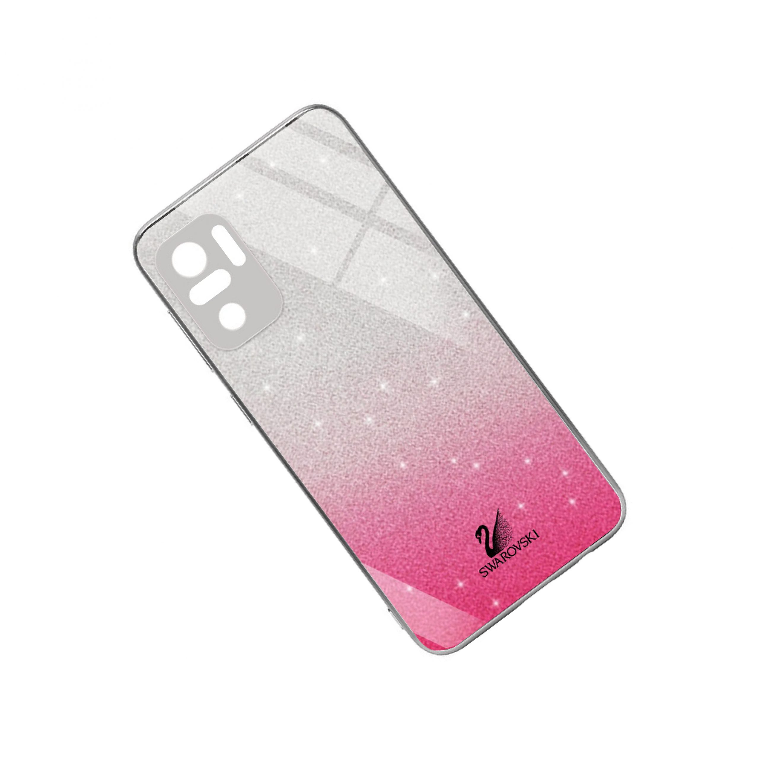 Чохол скляний Swarovski Full Camera для Xiaomi Redmi Note 10 / Note 10s (Малиновий) - Зображення 2