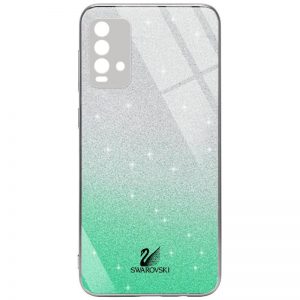 Чохол скляний Swarovski Full Camera для Xiaomi Redmi Note 9 4G / Redmi 9 Power / Redmi 9T (Бірюзовий)
