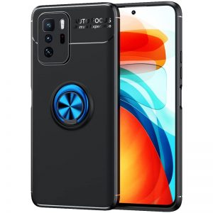 Чохол Deen ColorRing під магнітний тримач (opp) для Xiaomi Redmi Note 10 5G / Poco M3 Pro (Чорний / Синій)