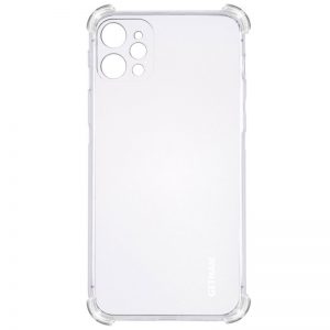 Чохол GETMAN Ease logo посилені кути для Apple iPhone 13 Pro (6.1") Прозорий