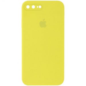 Чохол Silicone Square Full Camera Protective (AA) для Apple iPhone 7 plus / 8 plus (Жовтий / Bright Yellow)
