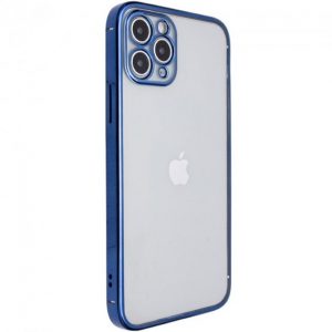 Чохол прозорий силіконовий глянсова окантовка Full Camera для Apple iPhone 11 Pro (5.8 ") (Синій)