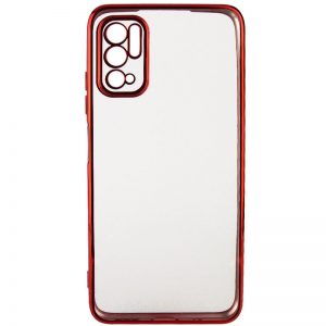 Чохол прозорий силіконовий глянсова окантовка Full Camera для Xiaomi Redmi Note 10 5G / Poco M3 Pro (Червоний)