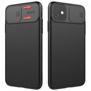 Чохол карбоновий Nillkin Camshield (шторка на камеру) для Apple iPhone 11 (6.1") (Чорний / Black)