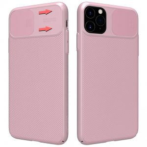 Чохол карбоновий Nillkin Camshield (шторка на камеру) для Apple iPhone 11 Pro (5.8") (Рожевий / Pink)