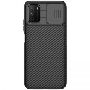 Чохол карбоновий Nillkin Camshield (шторка на камеру) для Xiaomi Poco M3 (Чорний / Black)