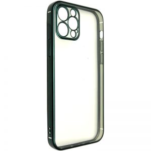 Чохол прозорий силіконовий глянцева окантовка Full Camera для Apple iPhone 12 Pro (6.1") (Зелений)