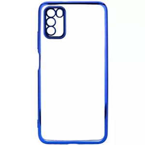Чохол прозорий силіконовий глянсова окантовка Full Camera для Xiaomi Poco M3 (Синій)