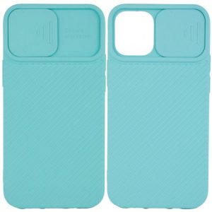 Чохол Camshield Square TPU зі шторкою для камери для Apple iPhone 12 Pro / 12 (6.1 ") (Бірюзовий)