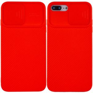 Чохол Camshield Square TPU зі шторкою для камери для Apple iPhone 7 plus / 8 plus (5.5 ") (Червоний)