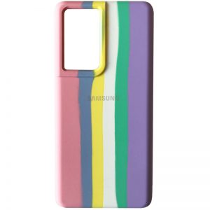 Чохол Silicone Full Rainbow для Samsung Galaxy A52 4G / A52 5G (Рожевий / Бузковий)