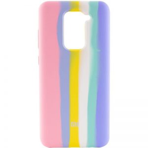 Чохол Silicone Full Rainbow для Xiaomi Redmi Note 9 / Redmi 10X (Рожевий / Бузковий)