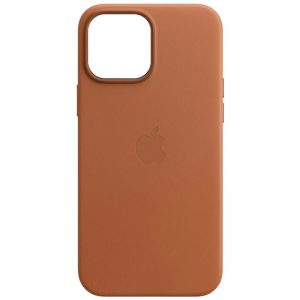 Чохол шкіряний Leather з MagSafe для Apple iPhone 12 / 12 Pro (Помаранчевий / Golden Brown)