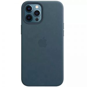 Чохол шкіряний Leather (AAA) для Apple iPhone 12 Pro / 12 (6.1 ") (Синій)