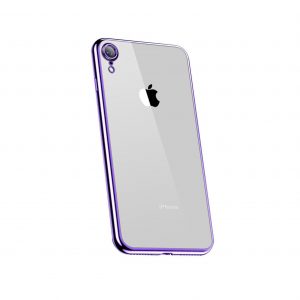 Чохол прозорий силіконовий глянцева окантовка Full Camera для Apple iPhone XR (6.1") (Бузковий)