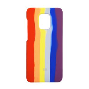 Чохол Silicone Full Rainbow для Xiaomi Redmi Note 9s / Note 9 Pro / Note 9 Pro Max (Червоний / Фіолетовий)