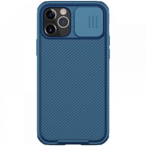 Чохол карбоновий Nillkin CamShield Pro Magnetic для Apple iPhone 12 Pro / 12 (6.1") (Синій)