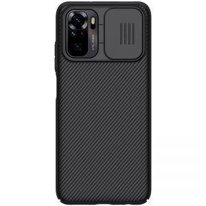 Чохол карбоновий Nillkin Camshield (шторка на камеру) для Xiaomi Redmi Note 10 / Note 10s (Чорний / Black)