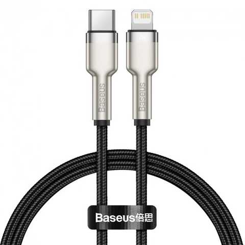 Кабель Baseus Cafule Metal Type-C/Lightning PD 20W Чорний 1м