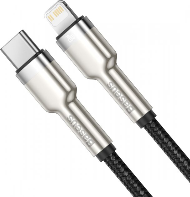 Кабель Baseus Cafule Metal Type-C/Lightning PD 20W Чорний 1м - Зображення 2