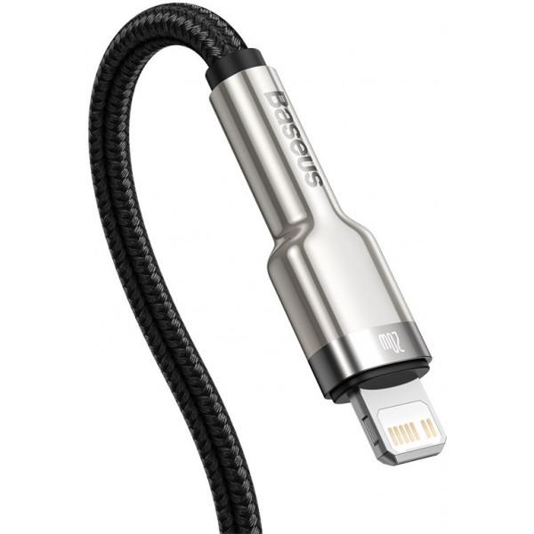 Кабель Baseus Cafule Metal Type-C/Lightning PD 20W Чорний 1м - Зображення 4