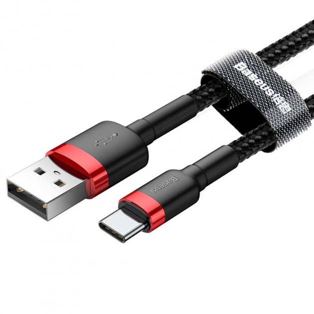 Кабель Baseus Cafule Type-C to Type-C 100W (20V/5A) 2m Чорний/Червоний