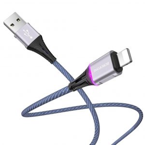 Кабель USB Borofone BU25 Lightning 1,2m 2.4A Синий