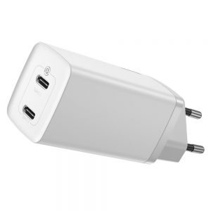 Мережевий зарядний пристрій Baseus GaN2 Lite Q. Charger C+U 65W EU Білий