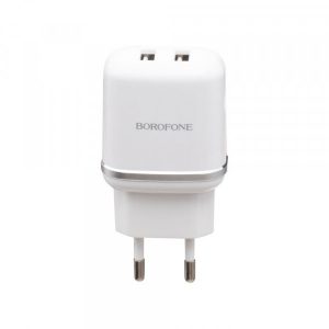 Мережевий зарядний пристрій Borofone BA25A 2 USB 2.4A Micro Білий