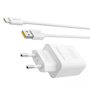 Мережевий зарядний пристрій Borofone BA32A 1 USB 18W/3A QC3.0 Type-C Білий