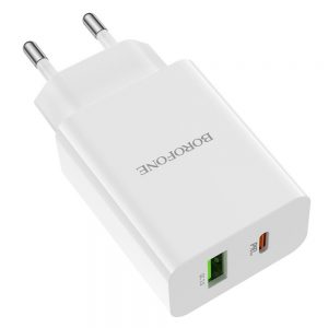 Мережевий зарядний пристрій Borofone BA56A QC3.0+PD20W Білий