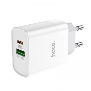 Мережевий зарядний пристрій Hoco CA80A PD+QC3.0 3A 20W Білий