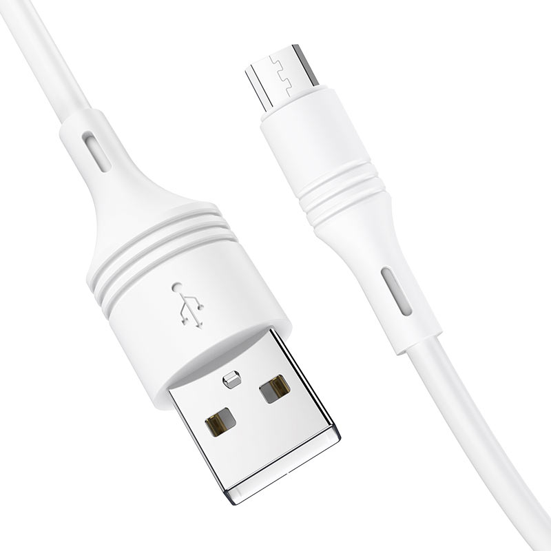 Кабель USB Borofone BX43 CoolJoy для Micro 2.4A 1m Білий - Зображення 2