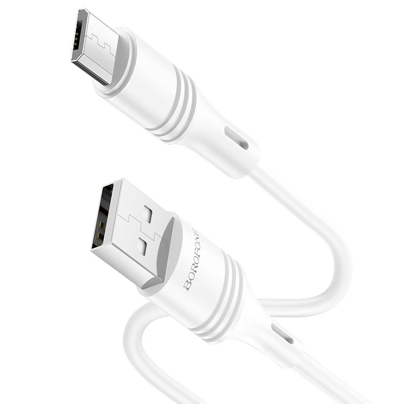 Кабель USB Borofone BX43 CoolJoy для Micro 2.4A 1m Білий - Зображення 3