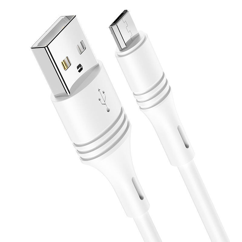Кабель USB Borofone BX43 CoolJoy для Micro 2.4A 1m Білий - Зображення 4