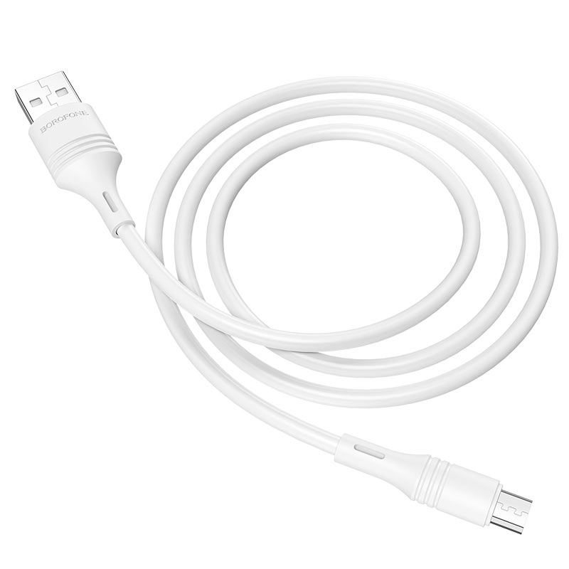 Кабель USB Borofone BX43 CoolJoy для Micro 2.4A 1m Білий