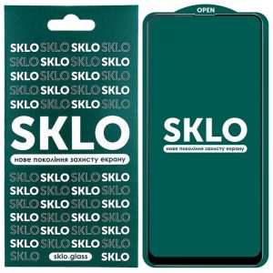 Захисне скло SKLO 5D (full glue) для Xiaomi Redmi 9 / Poco M3 / Redmi 9T (Чорний)