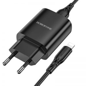 Мережевий зарядний пристрій Borofone BN1 1 USB 2.1A Lightning Чорний